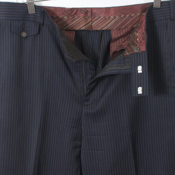 Ted Baker Endurance 40L-34L Men's Suit Navy Pinstripe  Wool - Picture 8 of 11